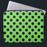 Black polka dots on lime green laptop sleeve<br><div class="desc">Black polka dots on lime green</div>