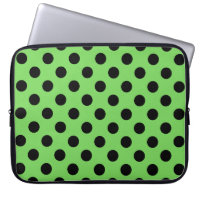Black polka dots on lime green