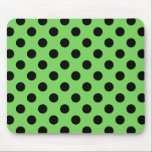 Black polka dots on lime green mouse mat<br><div class="desc">Black polka dots on lime green</div>