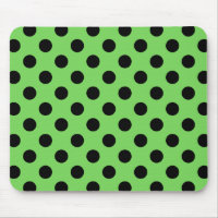 Black polka dots on lime green