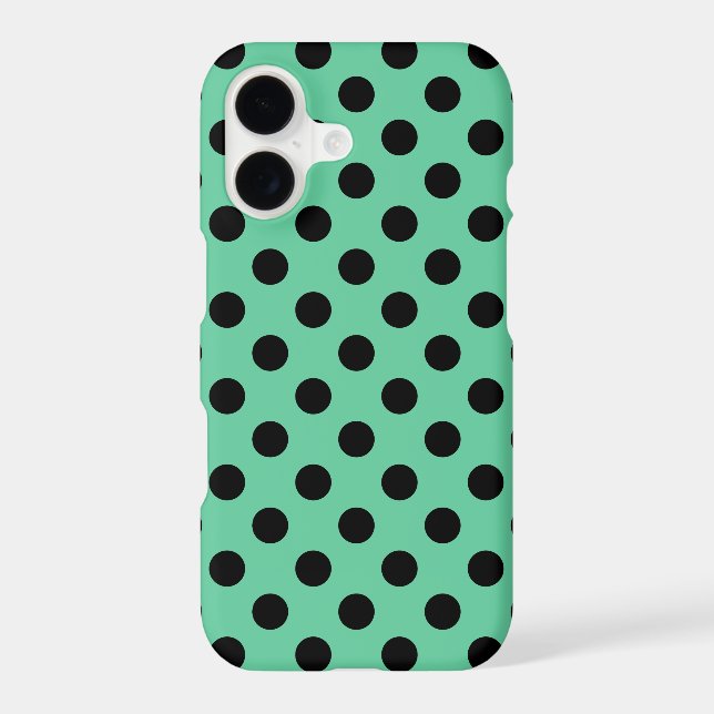 Black polka dots on mint green (Back)
