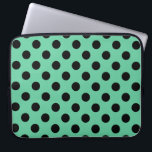 Black polka dots on mint green laptop sleeve<br><div class="desc">Black polka dots on mint green</div>