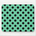 Black polka dots on mint green mouse mat<br><div class="desc">Black polka dots on mint green</div>