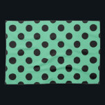 Black polka dots on mint green tea towel<br><div class="desc">Black polka dots on mint green</div>