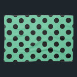 Black polka dots on mint green tea towel<br><div class="desc">Black polka dots on mint green</div>