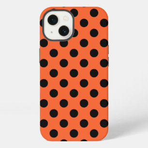 Black polka dots on orange Case-Mate iPhone case