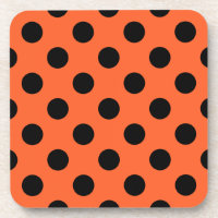 Black polka dots on orange