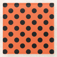 Black polka dots on orange