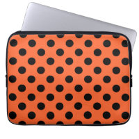 Black polka dots on orange