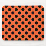 Black polka dots on orange mouse mat<br><div class="desc">Black polka dots on orange</div>