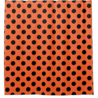 Black polka dots on orange