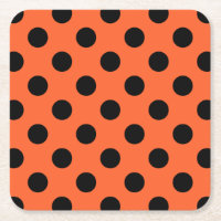 Black polka dots on orange