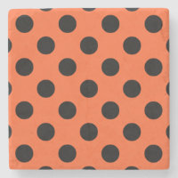 Black polka dots on orange