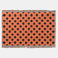 Black polka dots on orange