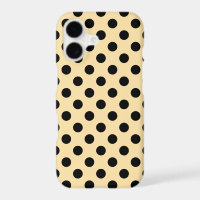 Black polka dots on pale yellow