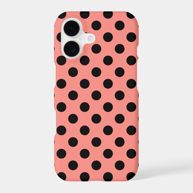 Black polka dots on peach (Back)