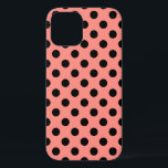 Black polka dots on peach iPhone 12 case<br><div class="desc">Black polka dots on peach</div>