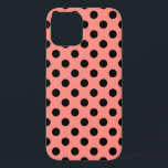 Black polka dots on peach iPhone 12 case<br><div class="desc">Black polka dots on peach</div>