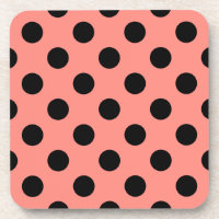 Black polka dots on peach
