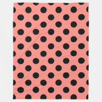 Black polka dots on peach
