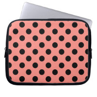 Black polka dots on peach