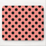 Black polka dots on peach mouse mat<br><div class="desc">Black polka dots on peach</div>