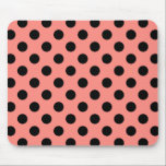 Black polka dots on peach mouse mat<br><div class="desc">Black polka dots on peach</div>