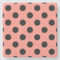 Black polka dots on peach