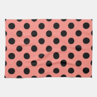 Black polka dots on peach