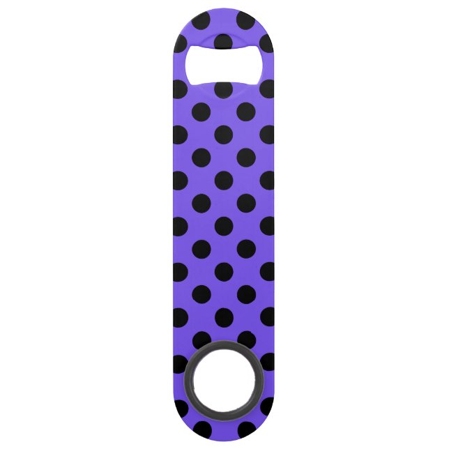 Black polka dots on periwinkle (Front)