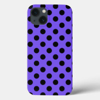 Black polka dots on periwinkle Case-Mate iPhone ca