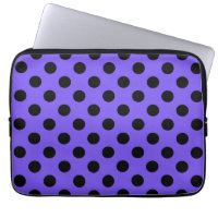 Black polka dots on periwinkle