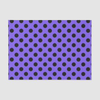 Black polka dots on periwinkle tissue paper