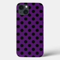 Black polka dots on plum purple Case-Mate iPhone c
