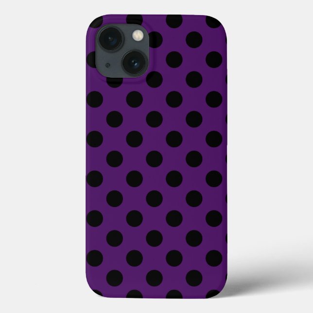 Black polka dots on plum purple Case-Mate iPhone c Case (Back)