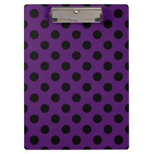 Black polka dots on plum purple clipboard
