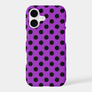 Black polka dots on purple