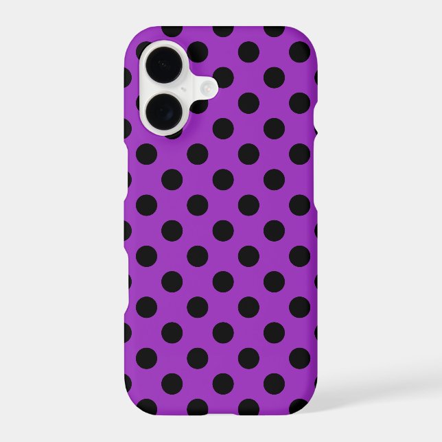 Black polka dots on purple (Back)