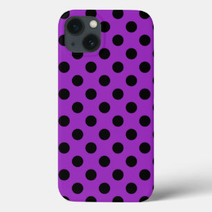 Black polka dots on purple Case-Mate iPhone case