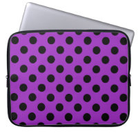 Black polka dots on purple