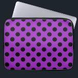 Black polka dots on purple laptop sleeve<br><div class="desc">Black polka dots on purple</div>