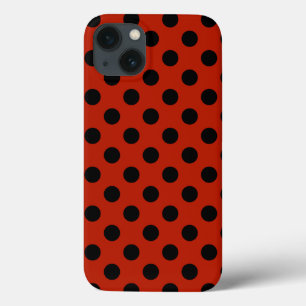 Black polka dots on red Case-Mate iPhone case