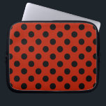 Black polka dots on red laptop sleeve<br><div class="desc">Black polka dots on red</div>