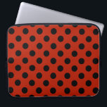 Black polka dots on red laptop sleeve<br><div class="desc">Black polka dots on red</div>