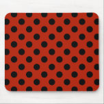 Black polka dots on red mouse mat<br><div class="desc">Black polka dots on red</div>