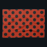 Black polka dots on red tea towel<br><div class="desc">Black polka dots on red</div>