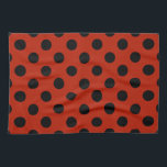 Black polka dots on red tea towel<br><div class="desc">Black polka dots on red</div>