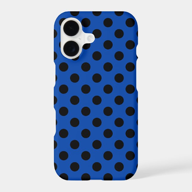 Black polka dots on royal blue  (Back)