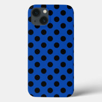 Black polka dots on royal blue Case-Mate iPhone ca