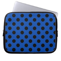 Black polka dots on royal blue